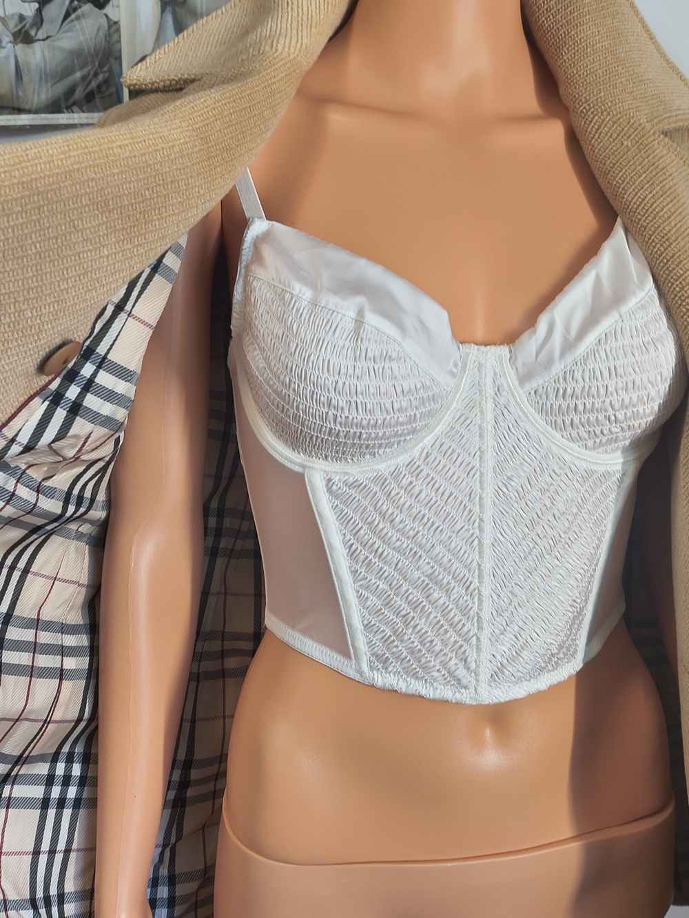 Forever 21 White Lace Corset Bustier Crop Top Women’s Medium NWT